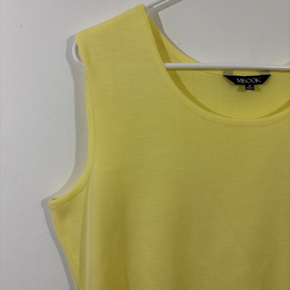 Misook M Yellow Tank Top Side Splits Capsule Closet Basic Old Money Stretch - Picture 3 of 8